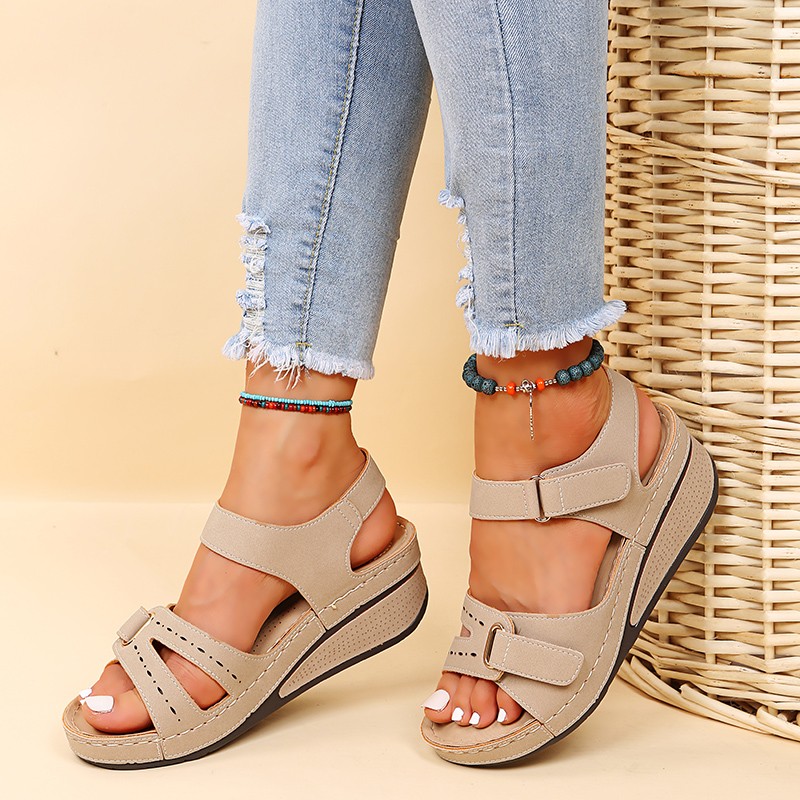 Women Sandals Soft Bottom Wedge Heels Sandals Summer Shoes Women Platform Sandalias Mujer Elegant Wedges Shoes For Women Tacon