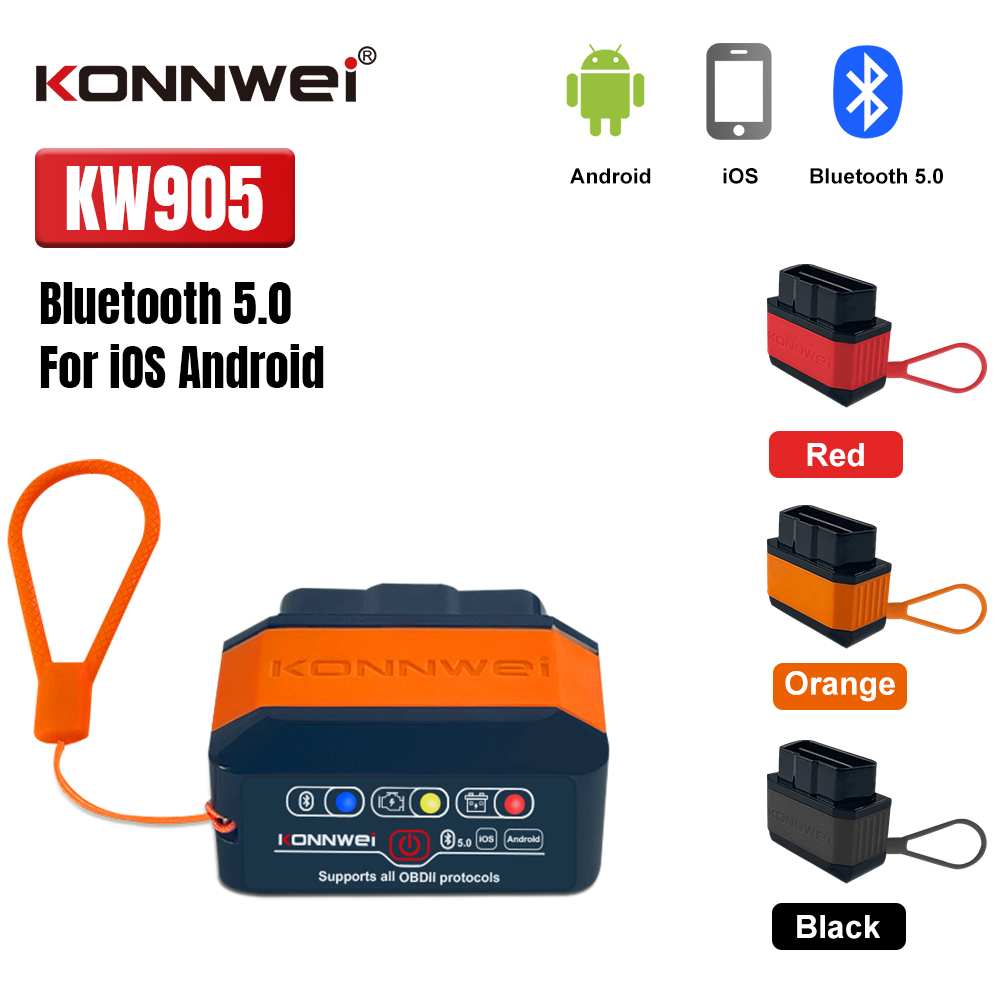 KONNWEI KW905 ELM327 V1.5 OBD2 診断ツール Bluetooth 5.2 Android/IOS ELM 327 OBD 2 ODB2 車スキャナーコードリーダー