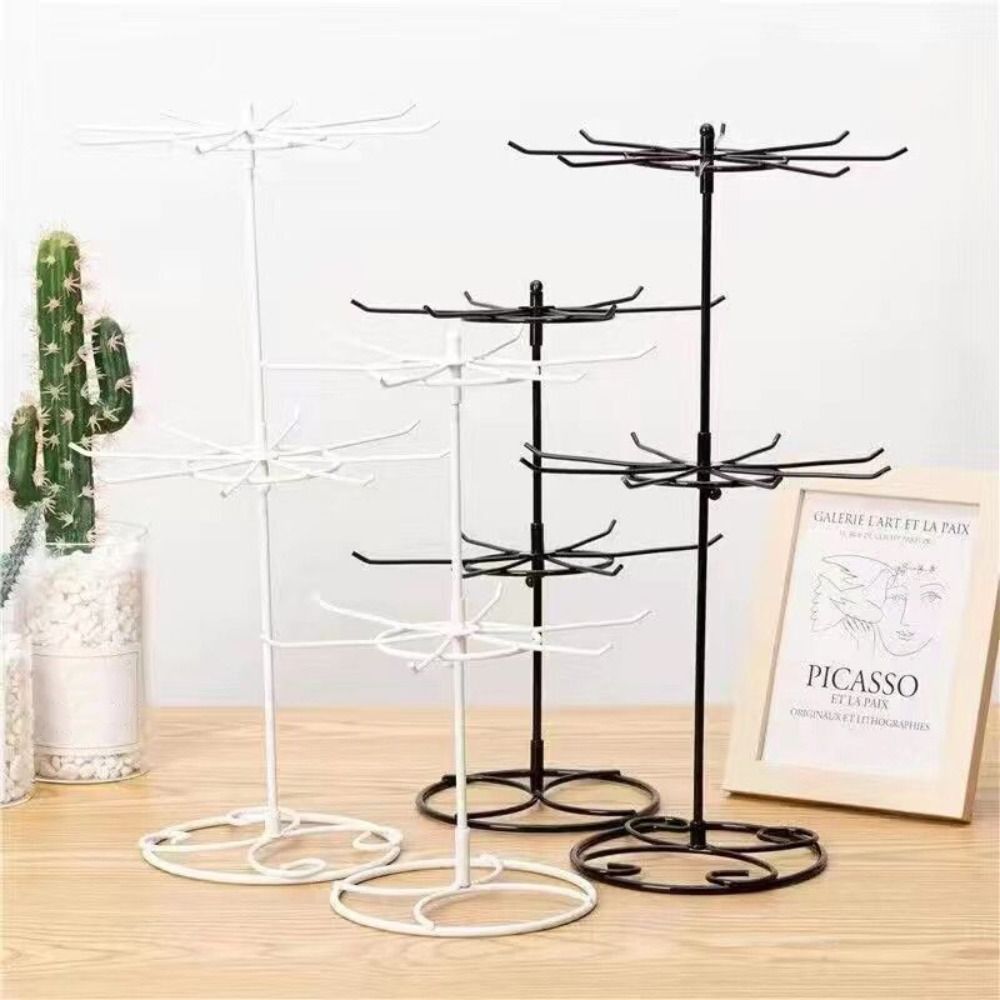 New 2 Tier Jewelry Display Stand Metal Earrings Rings Display Organizer Black White Trinkets Display Rack Watches Organizer