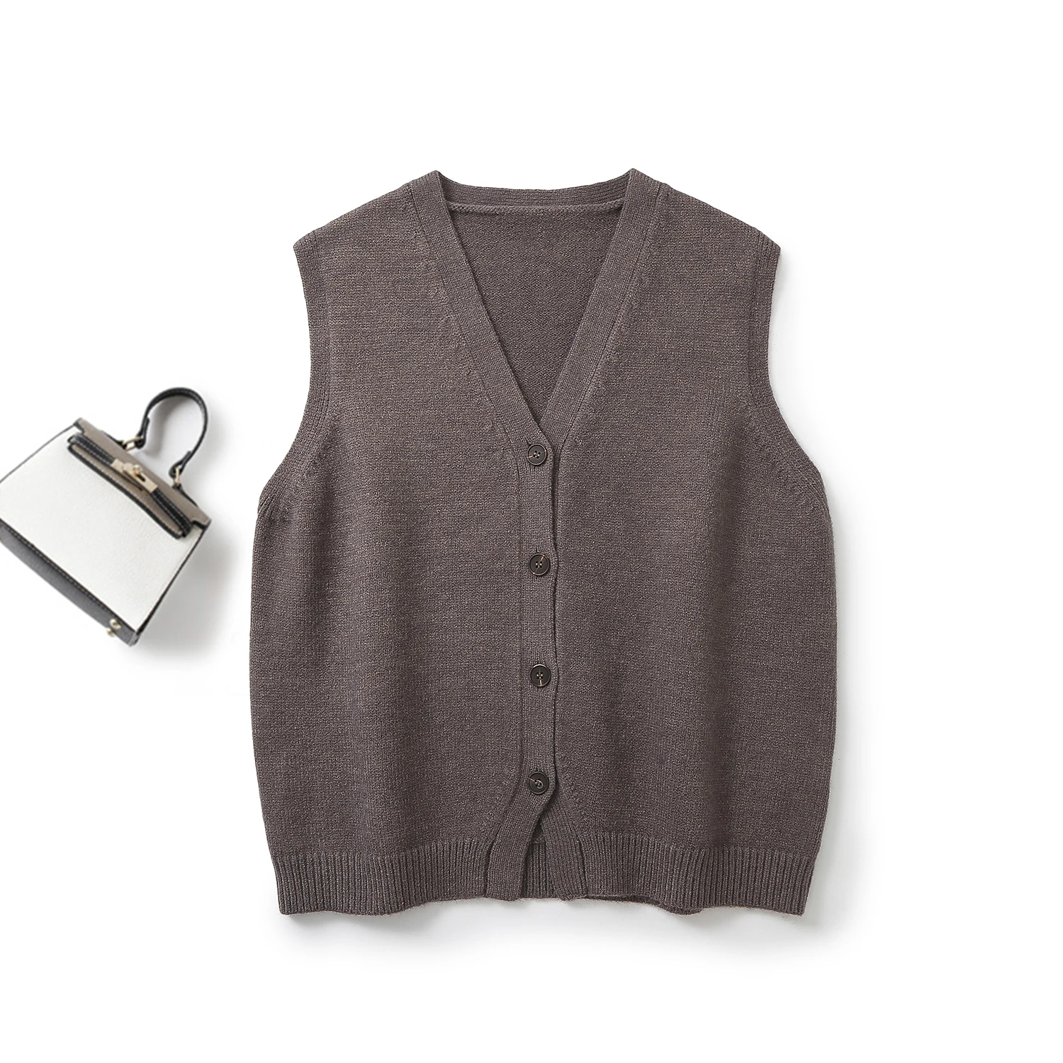 XIMIAN APPAREL 2026 YAZHIMEI 冬の新スタイルの女性のカジュアル職場小さな香りクルーネックストライプニット内側ベスト