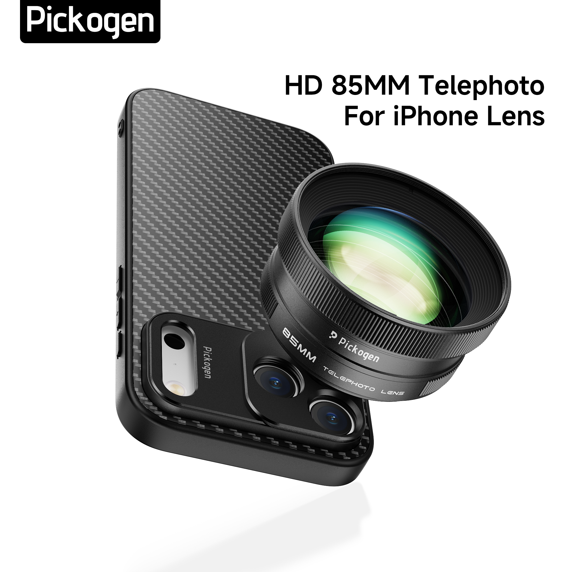 Pickogen 85 ミリメートル電話レンズポートレート背景ボケ効果 2.2 倍倍率 iPhone 17/16/15/14 プロマックス 17 ミリメートルマウントケース