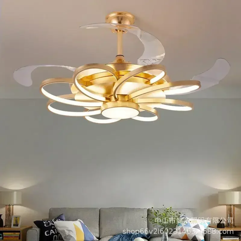 北欧寝室の装飾 LED ライト部屋用シーリングファンライトランプレストランダイニングルームシーリングファンライトリモコン