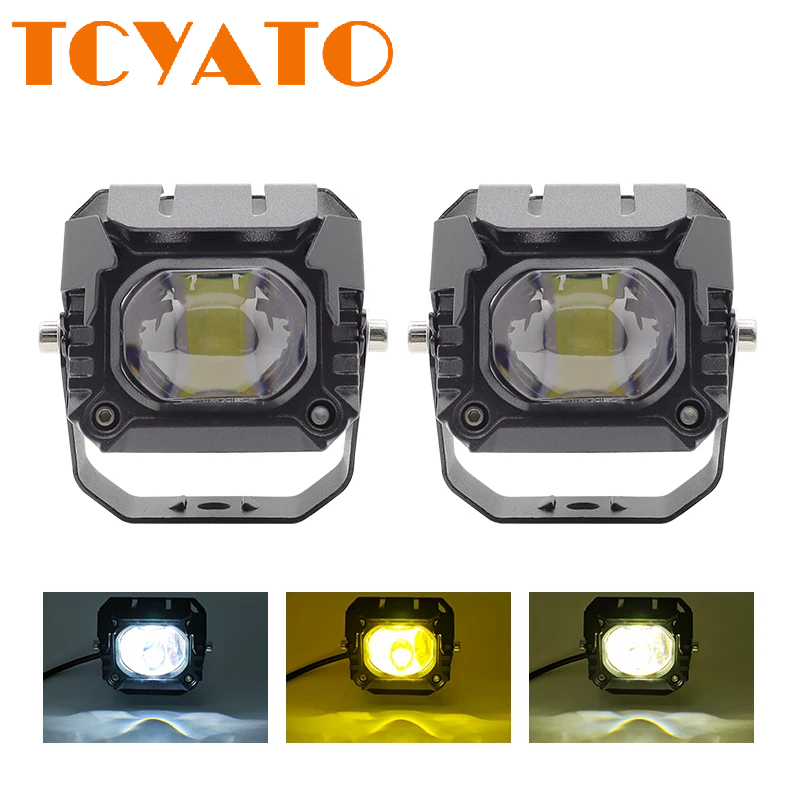 自動車およびオートバイの LED スポットライト、電気自動車のライト、外部の黄色と白のハイビームおよびロービーム修正ライト