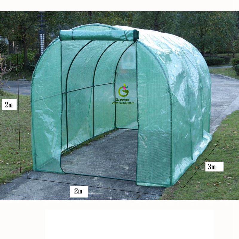 トンネル型緑の植物温室温室保護小屋園芸雨よけ温室庭のバルコニー 3X2X2m