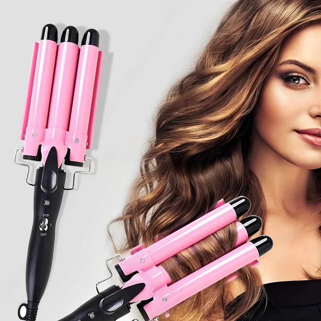プロのヘアカーリングアイロンセラミックトリプルバレルヘアカーラーアイロンヘアウェーブウェイバースタイリングツールヘアスタイラーワンド女性のための