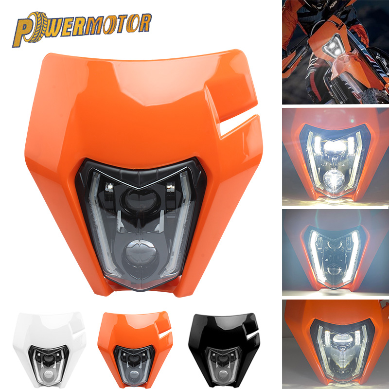 KTM EXC XCW XCF 125 250 300 350 450 530 オートバイ LED ヘッドライトヘッドライトスーパーモト高低ビーム