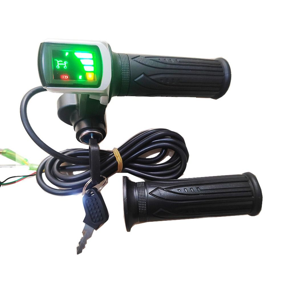 36V 48V 電動自転車スロットル LCD ディスプレイキーロックスクータースロットルグリップ電源インジケータ速度制御スロットルアクセル