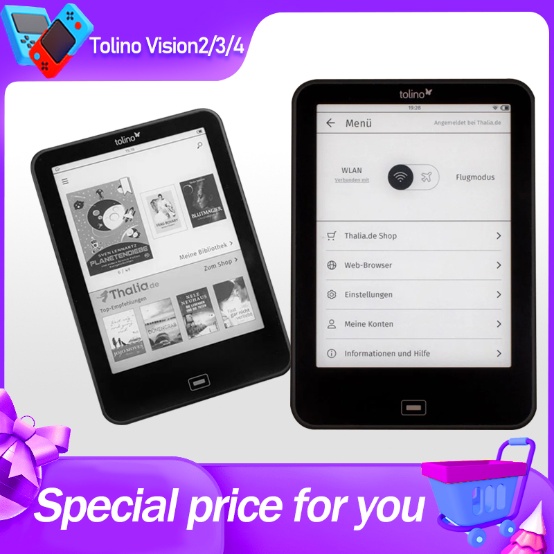 Tolino Vision2/3/4 eReader 300PPI ebook waterproof Low Price kindle kobo E-ink 6 inch front light электронная книга onyx boox