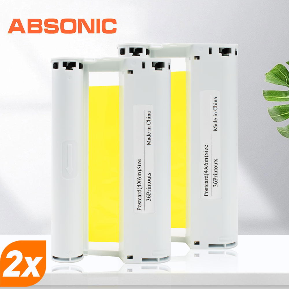Absonic 2 個カラー Selphy インクカートリッジ Canon Selphy CP1500 CP1300 CP1200 CP910 CP900 紙プリンタ KP-108IN に対応