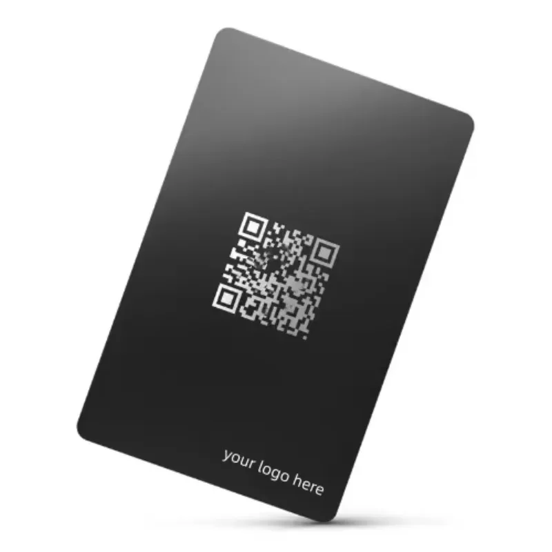 Smart NFC Black QR Code Business Card Metal with NFC Chip Embedded Custom Stainless Steel Metal Digital NFC Card