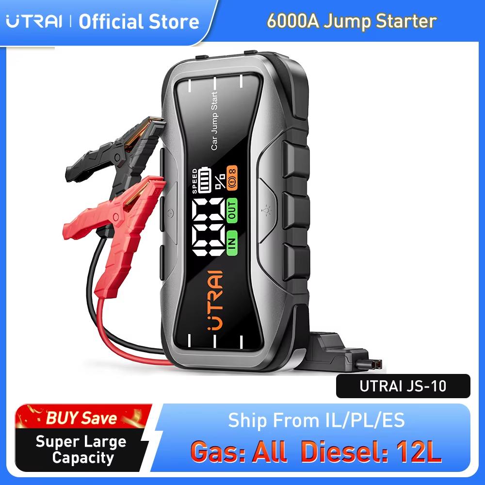 UTRAI 27000mAh 車のジャンプスターター電源銀行 6000A 車のブースター自動緊急始動装置ジャンプスタートガソリンディーゼル用