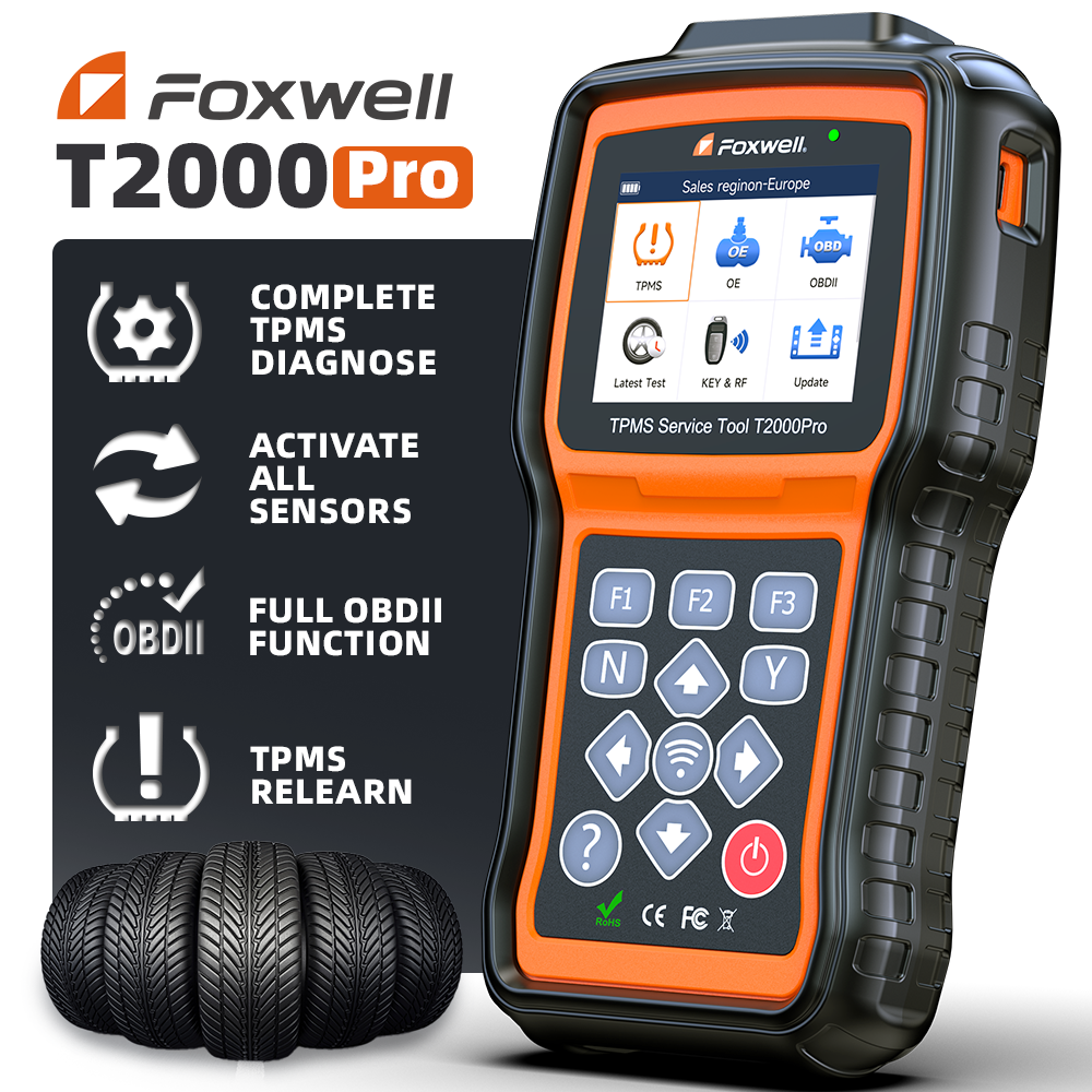FOXWELL T2000 PRO TPMS プログラミング タイヤ空気圧モニター TPMS センサー再学習 OBD2 タイヤ空気圧システム診断ツールをアクティブ化