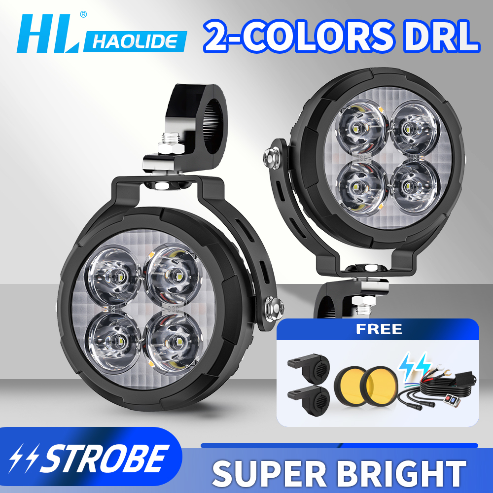 HAOLIDE LED オートバイフォグランプ ストロボモード付きオートバイ補助ライト BMW R1200GS F800GS オフロード使用 12V 24V