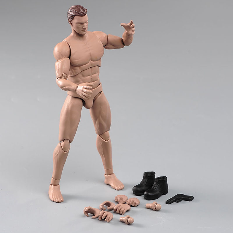 ANT AM116 1/12 スケール男性筋肉アクションフィギュア頭手銃靴モデル 6 インチ男性兵士柔軟な関節強力なボディ