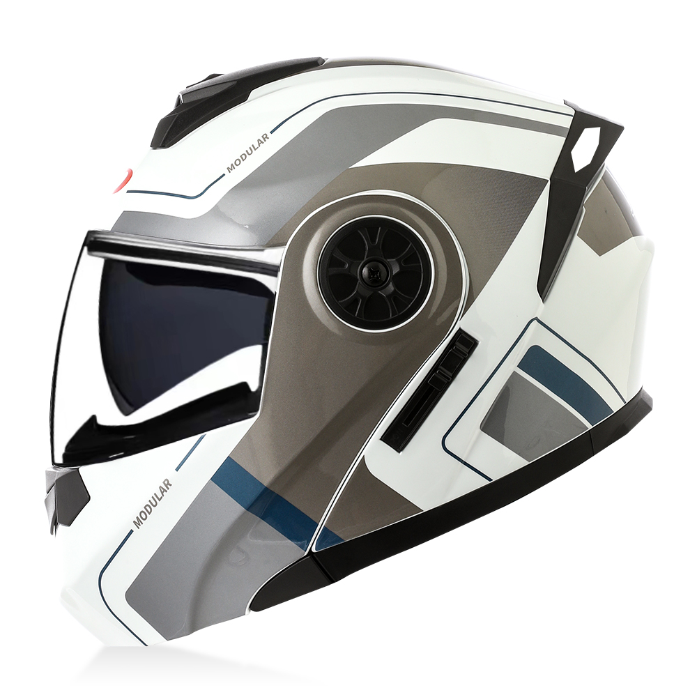High Quality Modular Flip Up Helmet Motorcycle Dual Lens ABS Shell Full Face Helmet DOT Approved Motocross Capacete