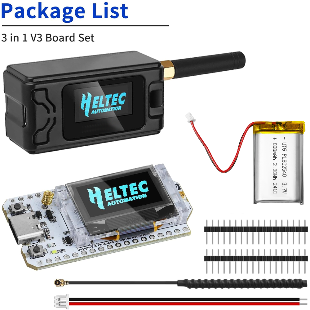 Meshtastic Heltec V3 ESP32 LoRa 32 開発ボードキット 800mAh バッテリーケース SX1262 トライバンド 915MHz OLED USB-C WiFi BLE Arduino IoT 用