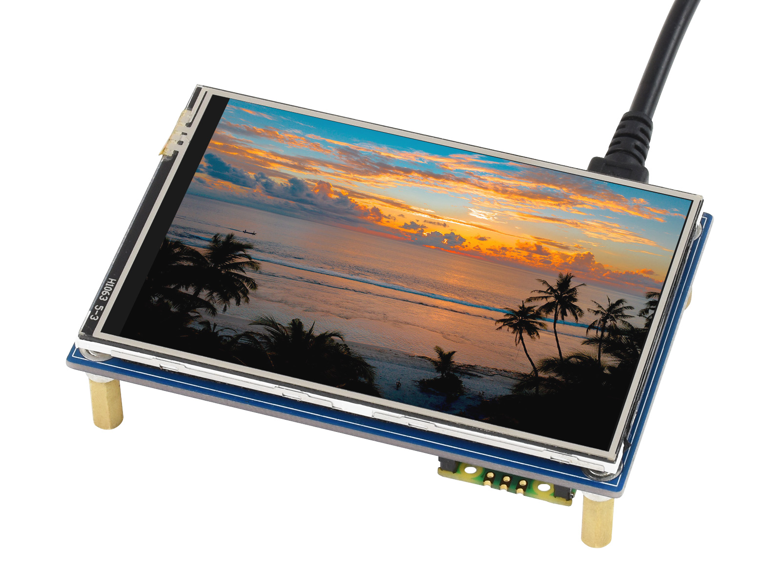 Waveshare 3.5 インチタッチディスプレイモジュール Raspberry Pi Pico 用、65K 色、480 × 320 ピクセル、SPI インターフェース、タッチコントローラー XPT2046