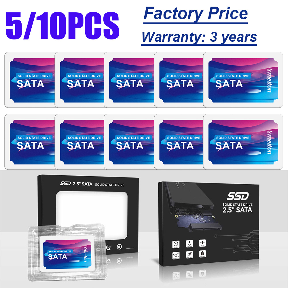 Ymeiton 5/10 個 2.5 インチ SSD SATA3 64 ギガバイト 120 ギガバイト 128 ギガバイト 240 ギガバイト 256 ギガバイト 480 ギガバイト 512 ギガバイト内蔵ハードドライブコンピュータソリッドステートドライブ