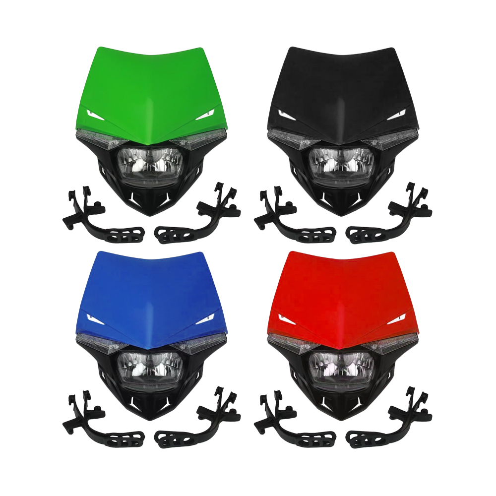 オートバイ LED ヘッドライトヘッドランプヘッドライトスーパーモトフェアリング KX KXF CR CRF ダートバイクエンデューロ LED ヘッドライト