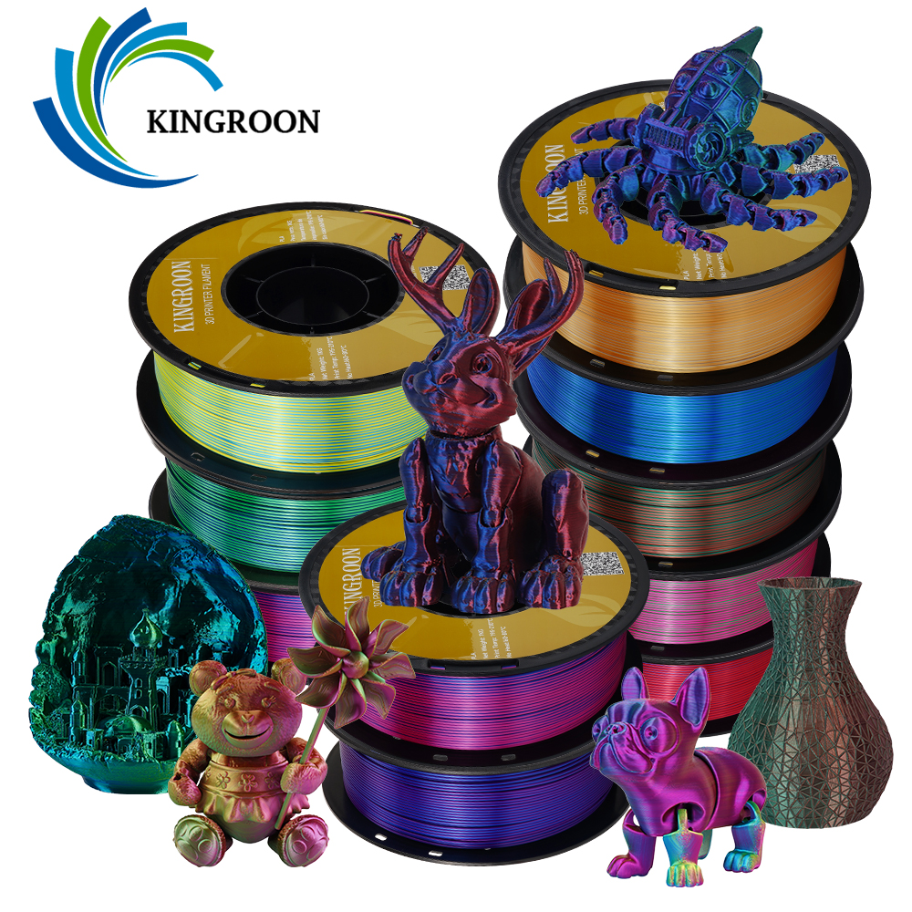 22 ポンド三色 3D プリンタフィラメントシルク PLA 3 色 3D 印刷プラスチック材料 1.75 ミリメートル FDM 3D プリンタ 10 キロ