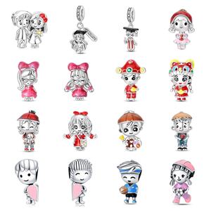 かわいい男の子・女の子向けペンダント・ビーズ・アクセサリー・ブレスレット・ネックレス　真鍮・銀メッキ　クロスボーダーTK　人気ファッションペンダント