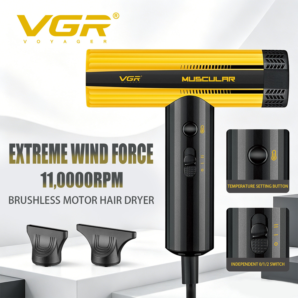 VGR ヘアドライヤープロフェッショナル送風機軽量小型ヘアドライヤー機マイナスイオンヘアドライヤー理容室家電 V-285HD