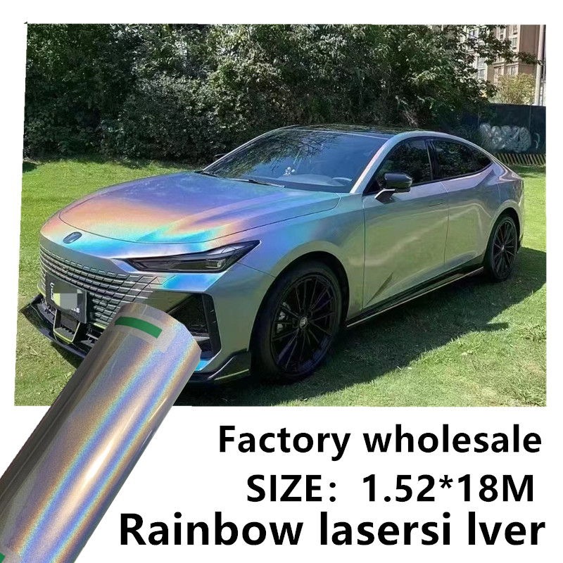 1.52*17 BrightRainbow LaserSi Lver ビニールフィルム自動車用プラスチックラップ自動車用プラスチックラップ品質保証