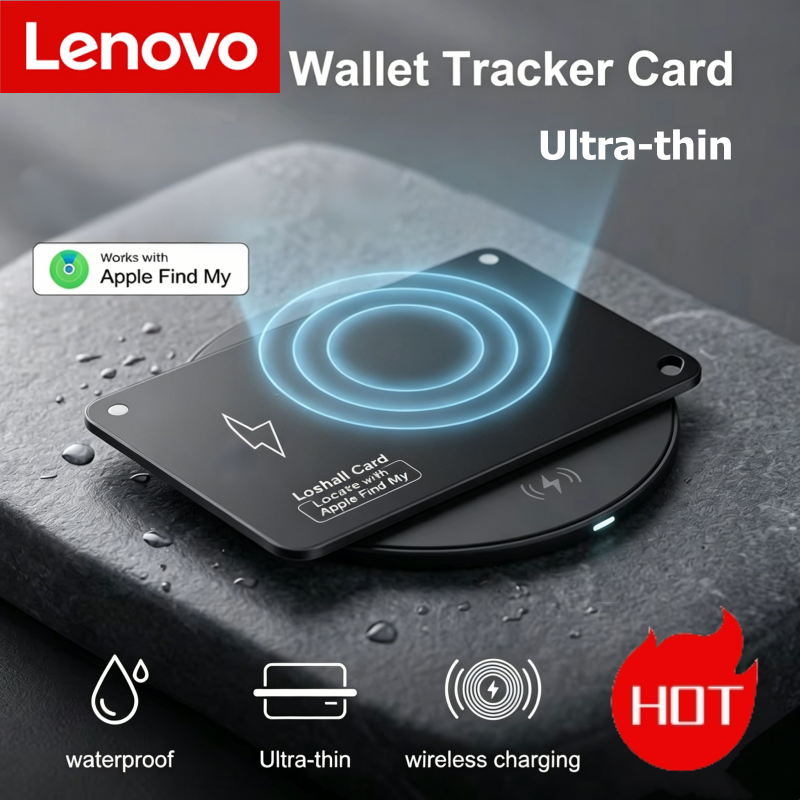 Lenovo スマートロケーションタグウォレットトラッカーカード互換ワイヤレス充電追跡 Apple の充電式 GPS トラッカーを見つける
