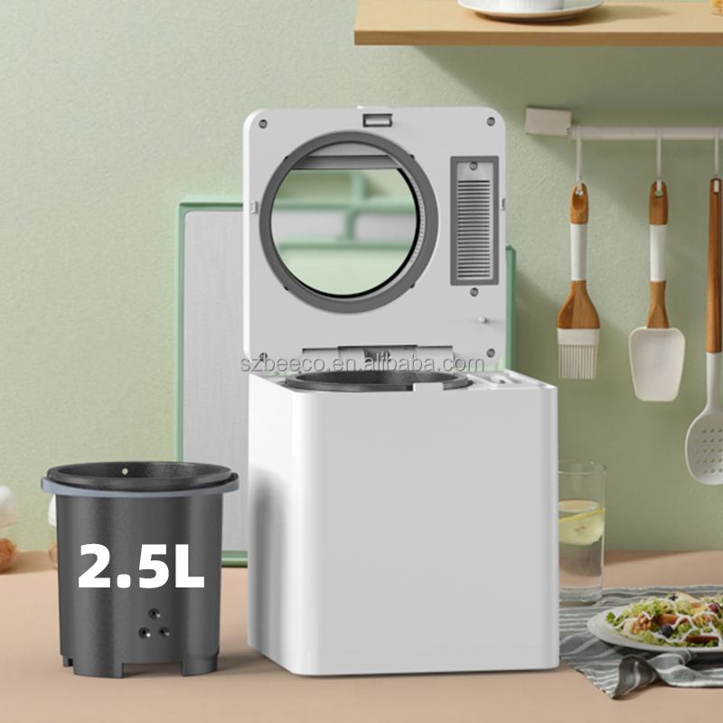 NewTrending 家庭用食品廃棄物コンポスター スマート無臭電気ゴミ処理機 2.5L 容量ステンレス鋼マルチグラインド