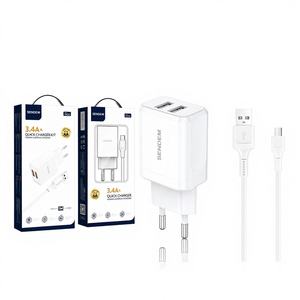 Rui Shang 欧州規格 3.4A デュアルポート Type-C & USB 急速充電ケーブルセットは、Androidおよび...に対応しています。