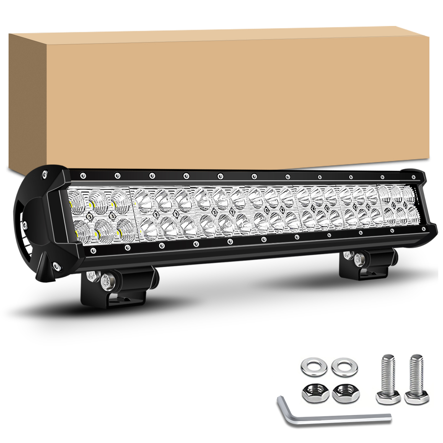 20 Inch LED Light Bar Spot Flood Combo Beam Offroad LED Driving Lights for Jeep Truck Off-Road Vehicles 4x4 ATVS UTVS,12V 24V