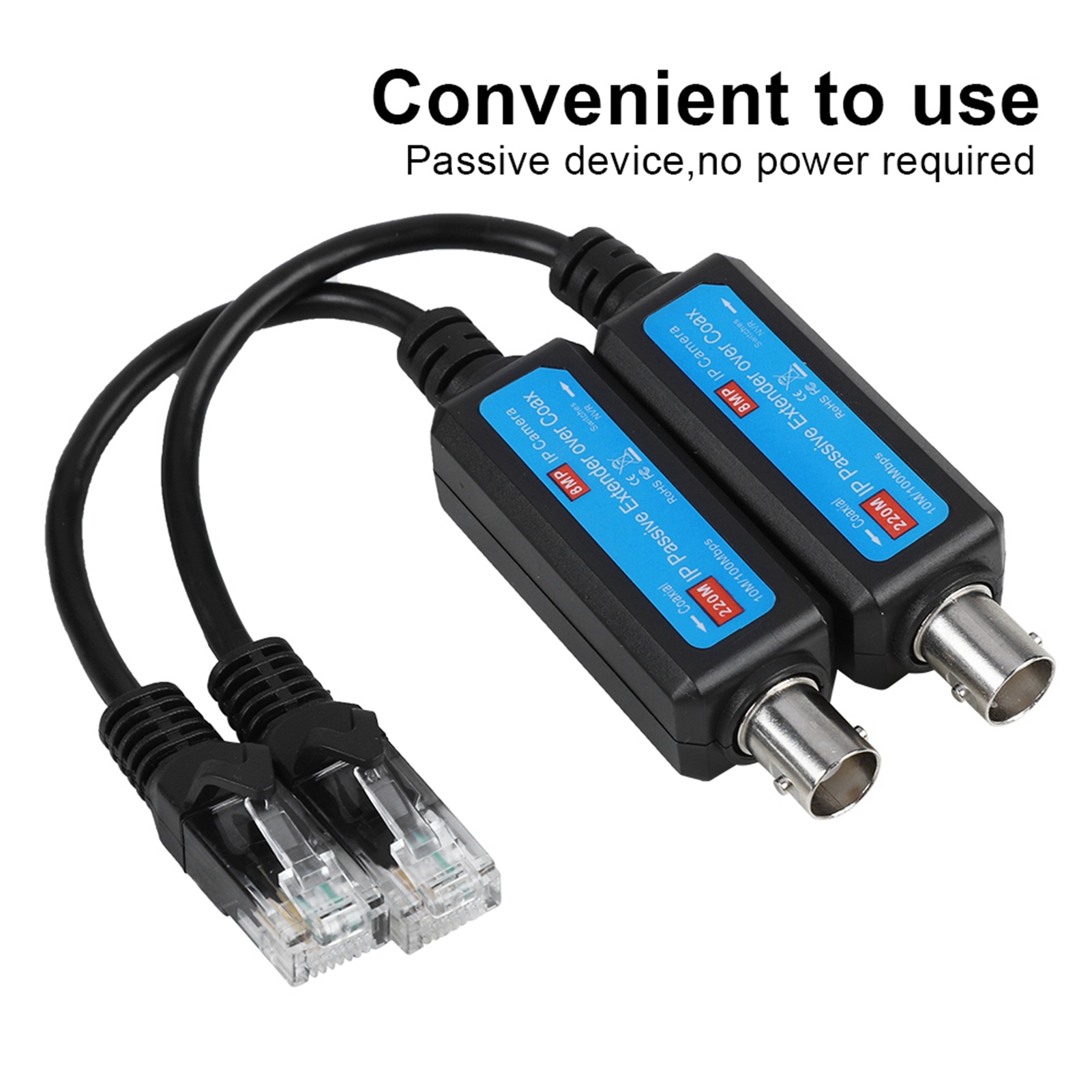 1 ペア 10/100Mbps 1CH パッシブ IP ネットワーク同軸トランスミッターレシーバーエクステンダー IP NVR カメラ IP ネットワークトランスミッター