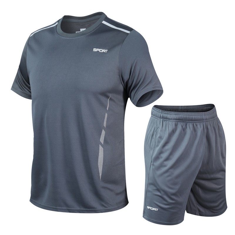 CHRLCK メンズ 速乾性 ランニングセット 通気性 ハイキング 釣り Tシャツ ショート ソフト弾性 ジム フィットネス スーツ アウトドア スポーツ