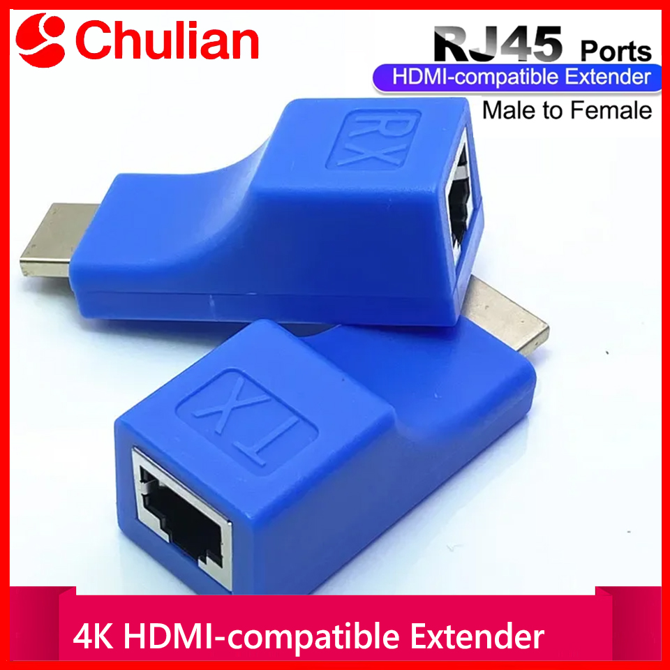 4K HDMI 互換デバイス エクステンダー オーバー イーサネット RJ45 アダプター ケーブル 最大 30m 60m CAT6 5E ネットワーク LAN TX RX HDTV DVD PS4 用