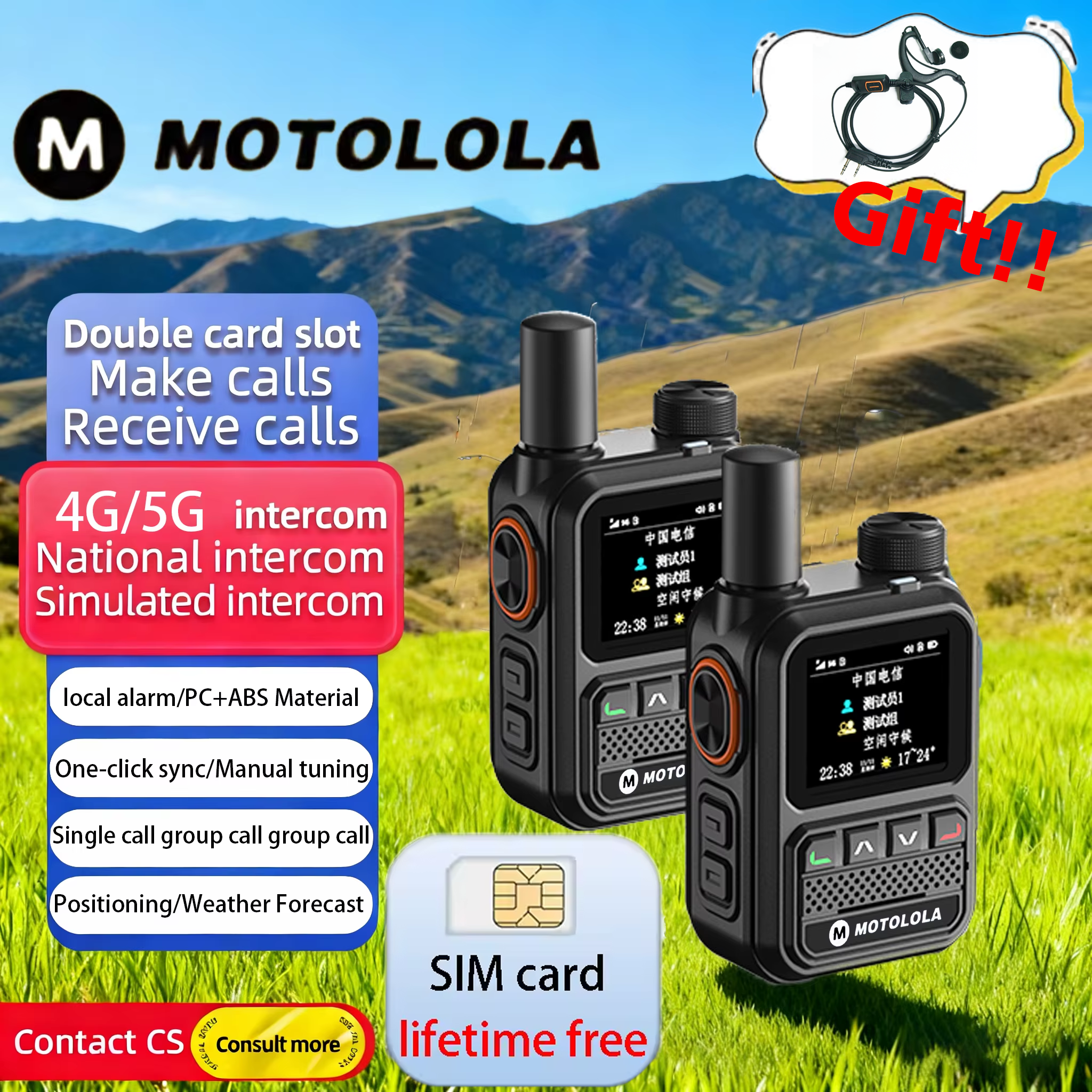 MOTOROLA POC ラジオ全国インターコム 5G GPS デュアル SIM 5000KM ネットワークトランシーバーハンドヘルド長距離双方向アマチュア無線