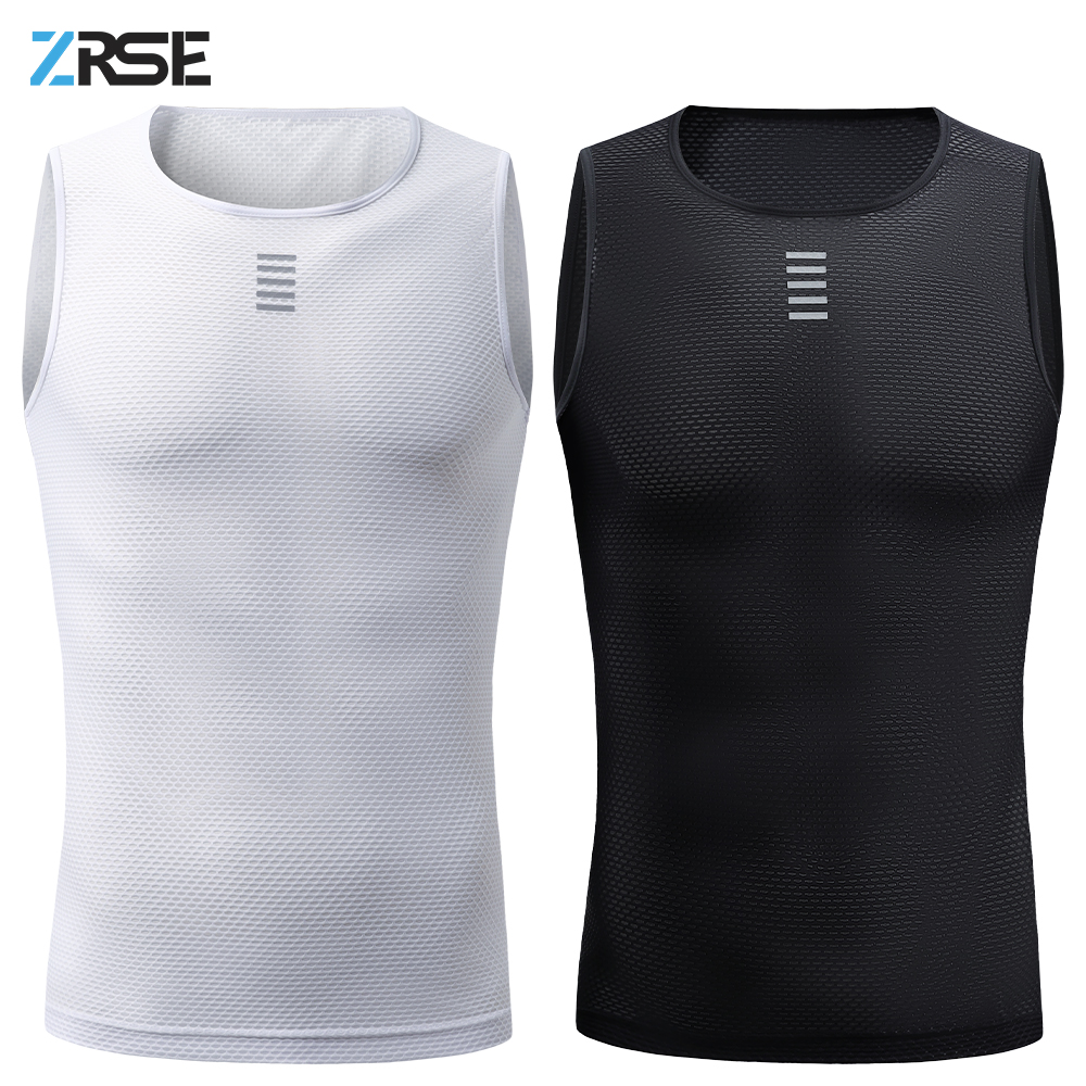 ZRSE 男性サイクリングベスト自転車服ロード MTB バイク服反射通気性メッシュベースレイヤーオールシーズンソフト下着