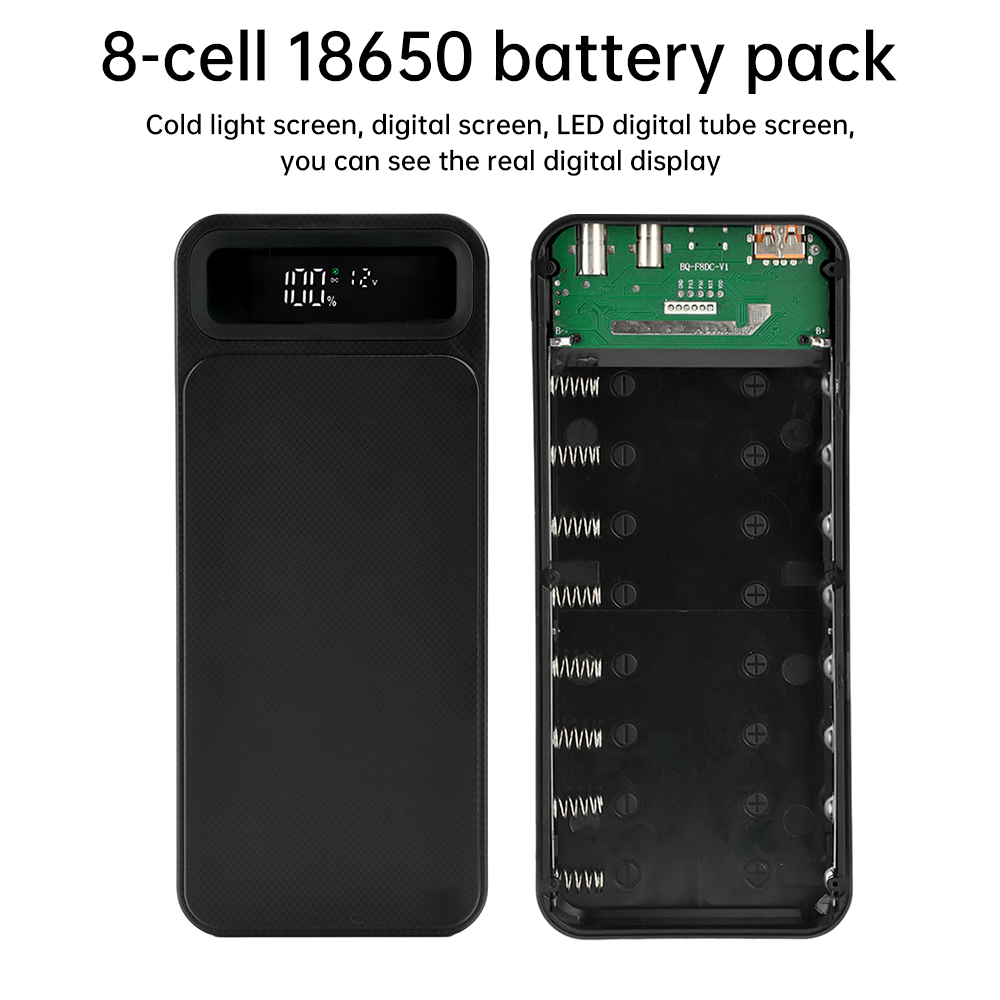 8/10*18650 DIY バッテリーケース、DC 5 ～ 12V 調整可能な電圧パワーバンクケース、取り外し可能、はんだ不要のパワーバンクキット