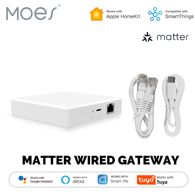MOES Tuya Zigbee Matter Thread ゲートウェイ ハブ、スマート ホーム ブリッジ マター ハブ、Siri Homekit Smartthings Google Alexa 用音声コントロール