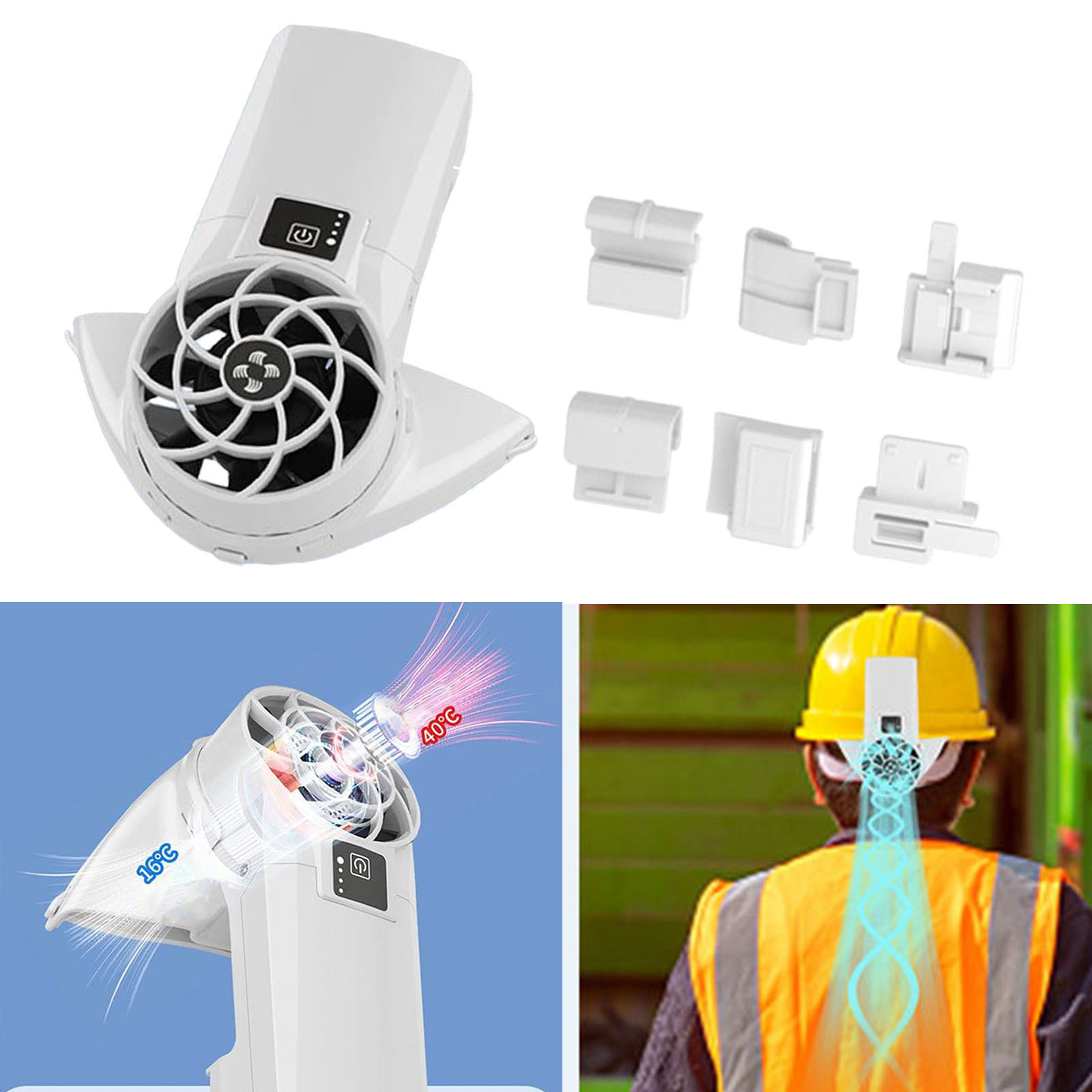 ヘルメットファン ほとんどのキャップ用のアウトドアアクティビティ スタイル安全ヘルメット ヘルメットファン 安全なヘルメット用ポータブルファン ほとんどのキャップ用のヘルメットファン