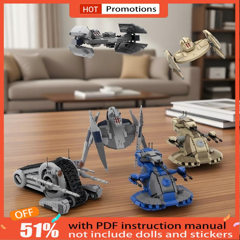 3196Pcs MOC Multi-Type Alien Battle Mech & Aircraft Combo Building Blocks DIY Assembly Full Set Ornament Gift