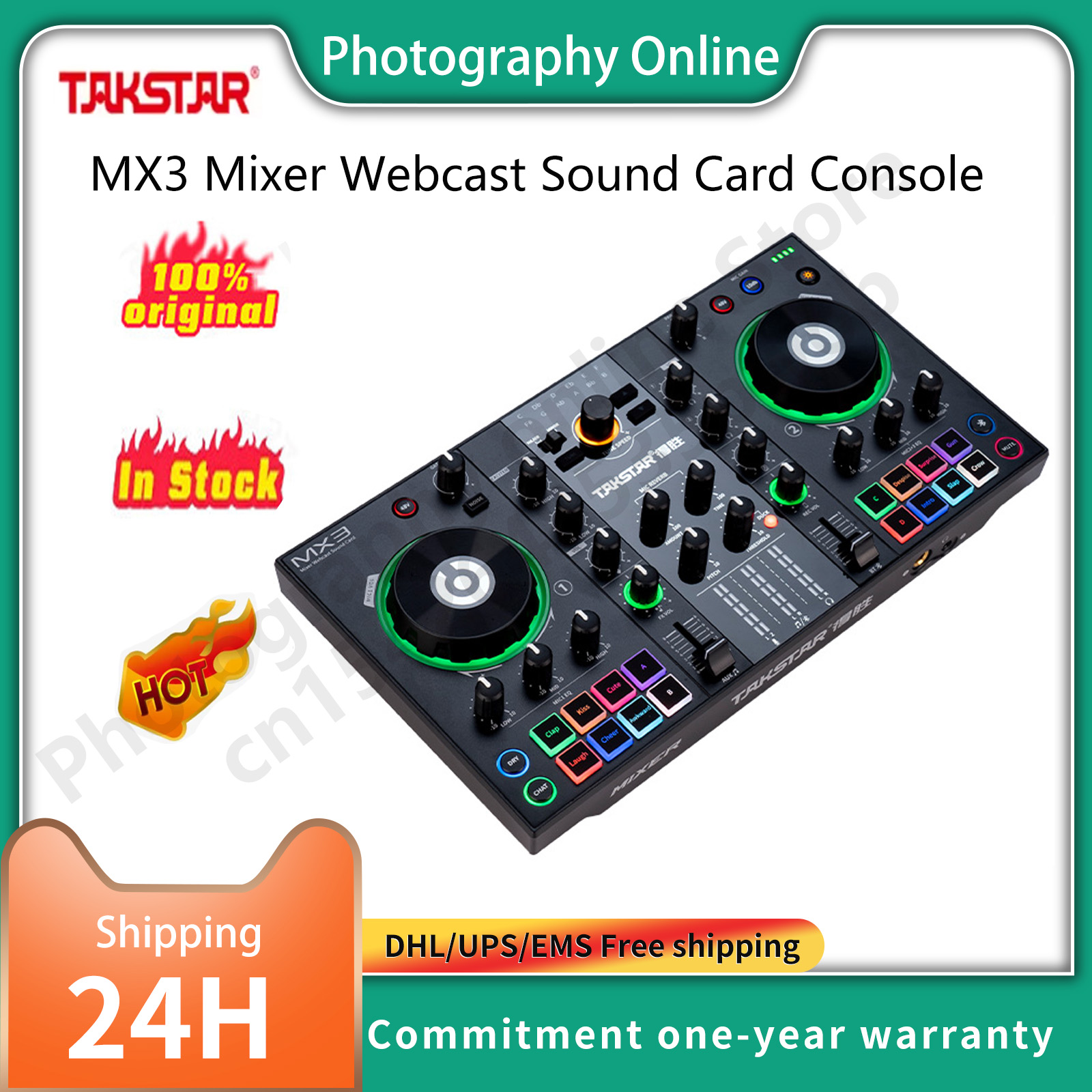 オリジナル Takstar MX3 ミキサーウェブキャストサウンドカードミキシングコンソールポッドキャストスタジオカラオケウェブキャスト録音ライブストリーミングギター