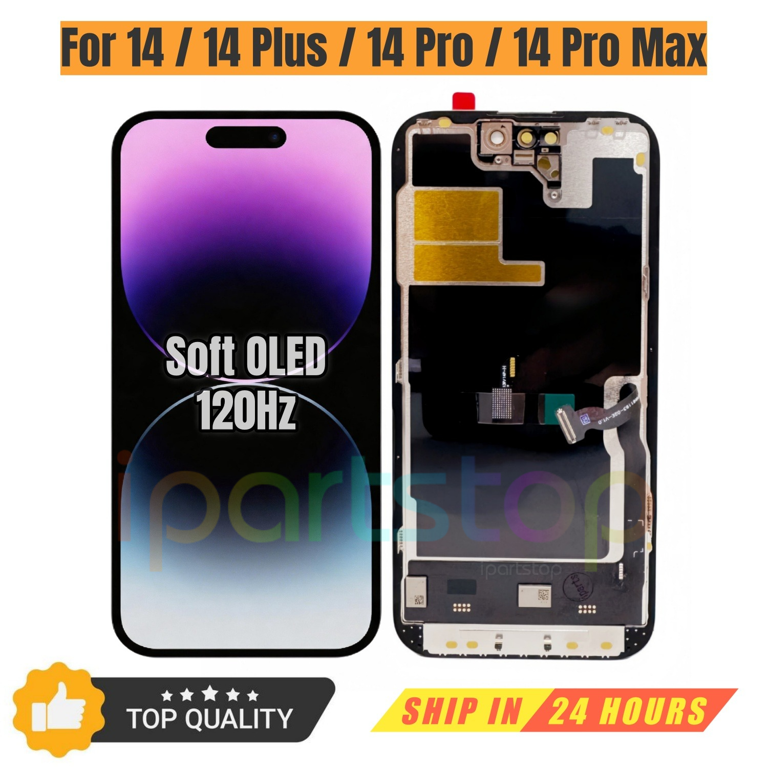 iParts 交換用ソフト OLED LCD スクリーンディスプレイアセンブリ iPhone 14 Plus Pro Max 120HZ サポート IC 取り外し可能 3D タッチパーツ DD