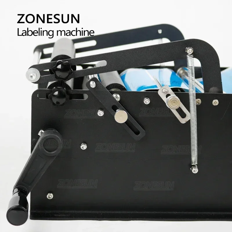 ZONESUN ZS-50W スリーブ手動ラベリングマシンミネラルウォータープラスチックラウンドボトルステッカーラベル