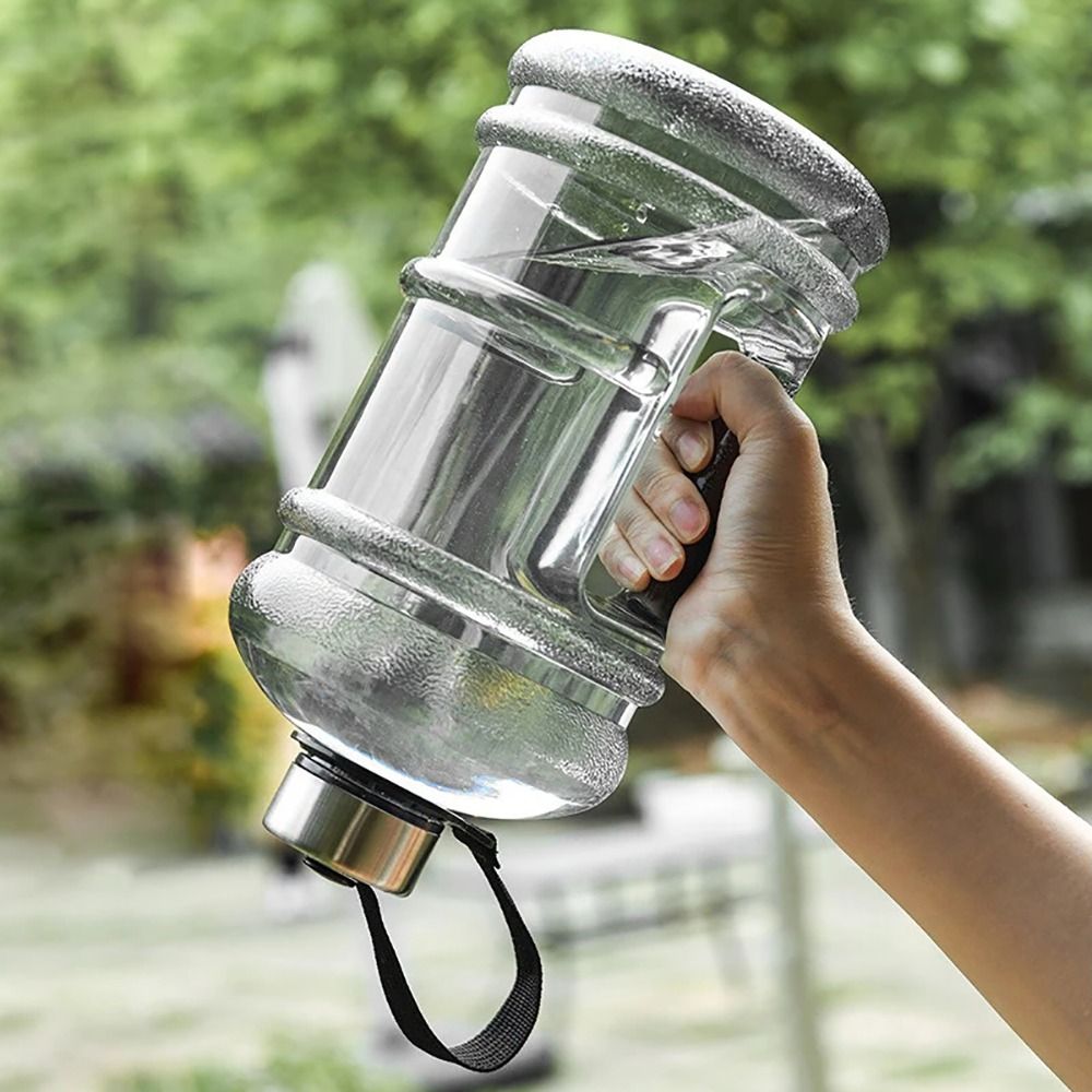 1 個耐久性のあるガロンボトルウォーターボトルポータブル PETG スポーツドリンクボトル 2L 大容量ハンドルシェーカーボトル