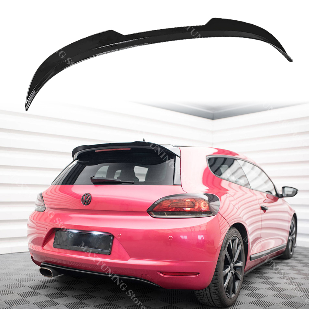 Maxton スタイル スポイラー キャップ V.2 フォルクスワーゲン シロッコ Mk3 標準 2008-2014 カスタム ルーフ ウイング ボディ キット チューニング グロス ブラック