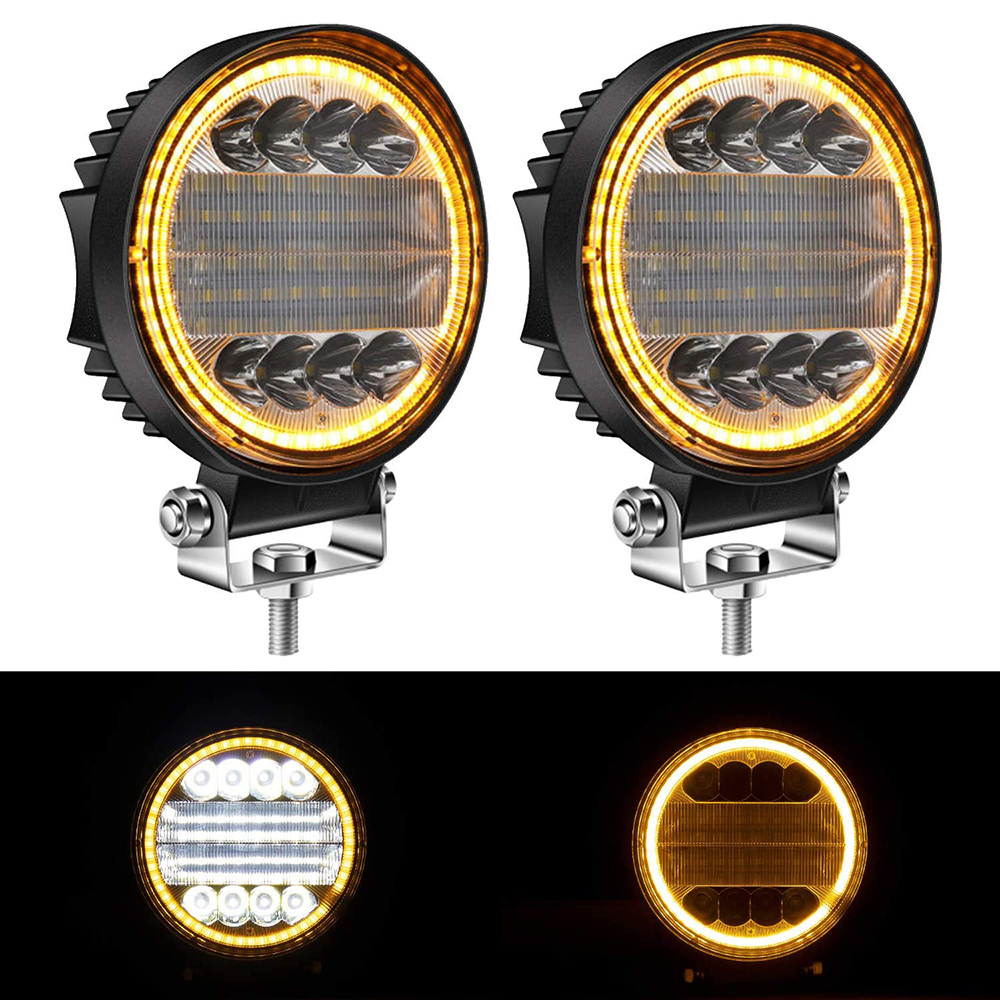 4 インチ 72 ワット LED ラウンドスポットワークライトコンボ洪水運転防水ランプ、トラック SUV 4WD 4x4 LED バーオフロード ATV ジープ トラクター用