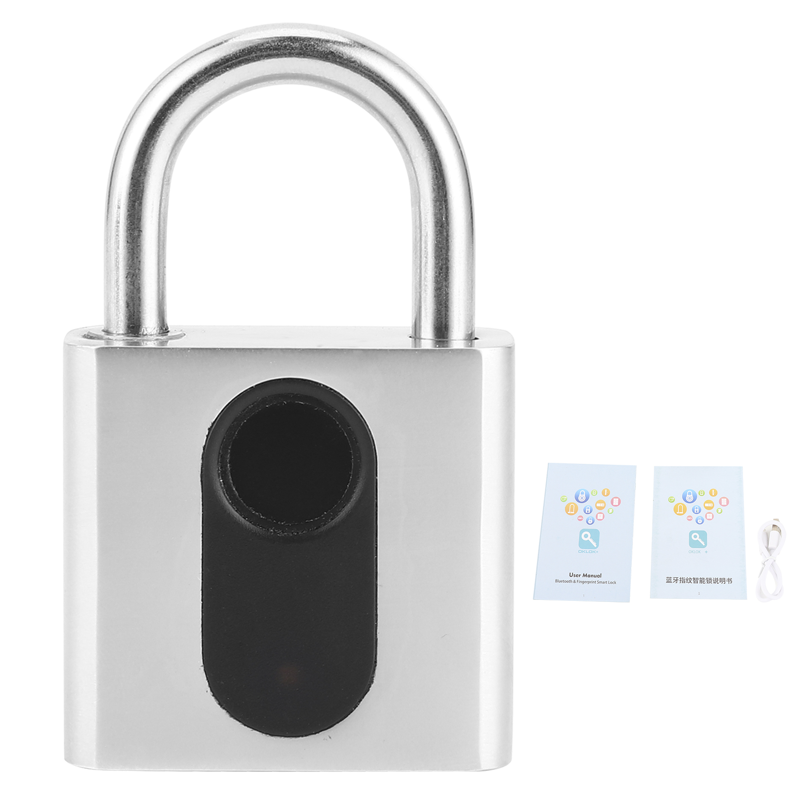 指紋ロック 亜鉛合金指紋南京錠 防水 高解像度 Bluetooth アプリ AI アルゴリズム搭載 コンテナ用