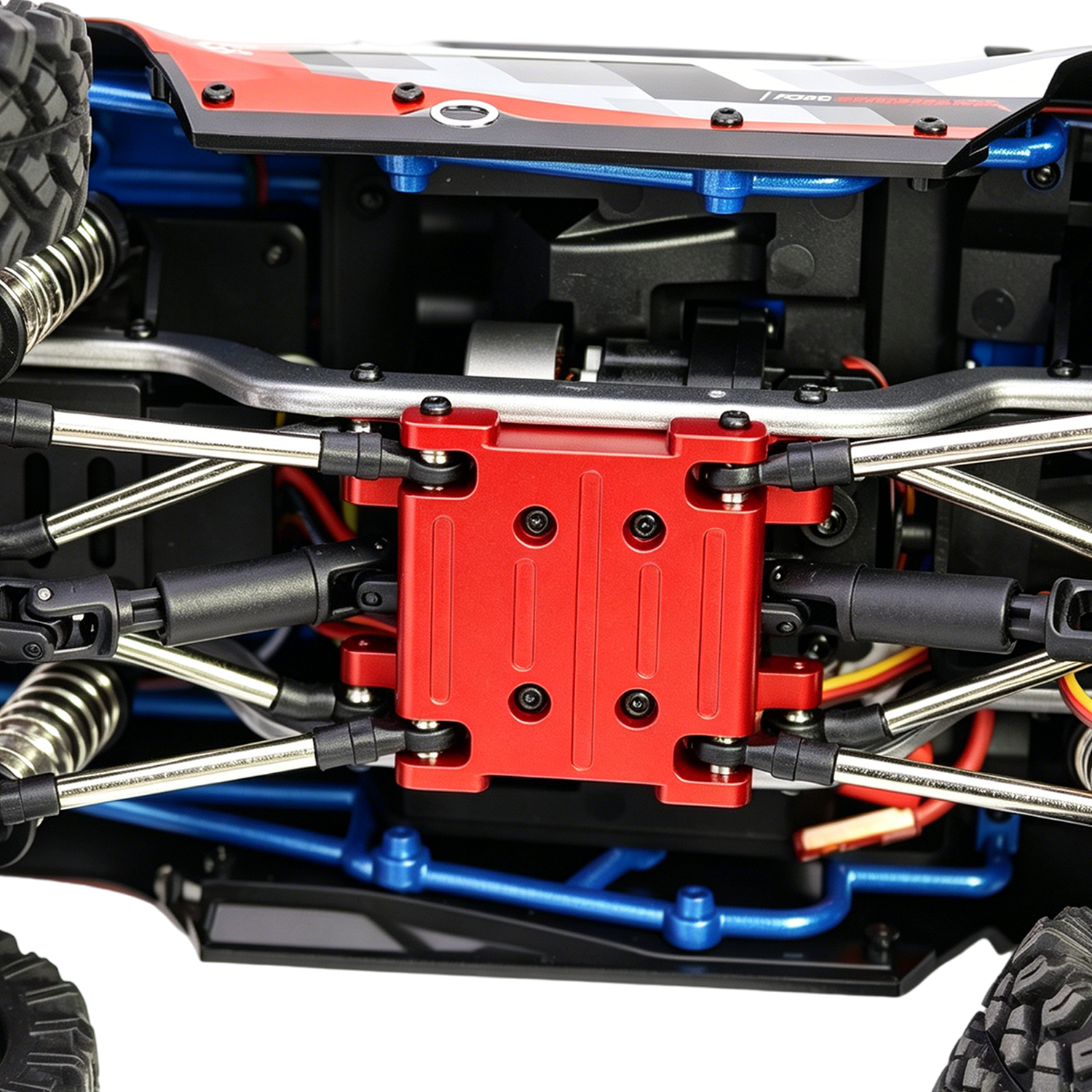 CNC アルミ RC スキッドプレートギアボックストランスミッションマウントアップグレードパーツ 1/18 スケール MJX ハイパーゴー H18P クローラー用