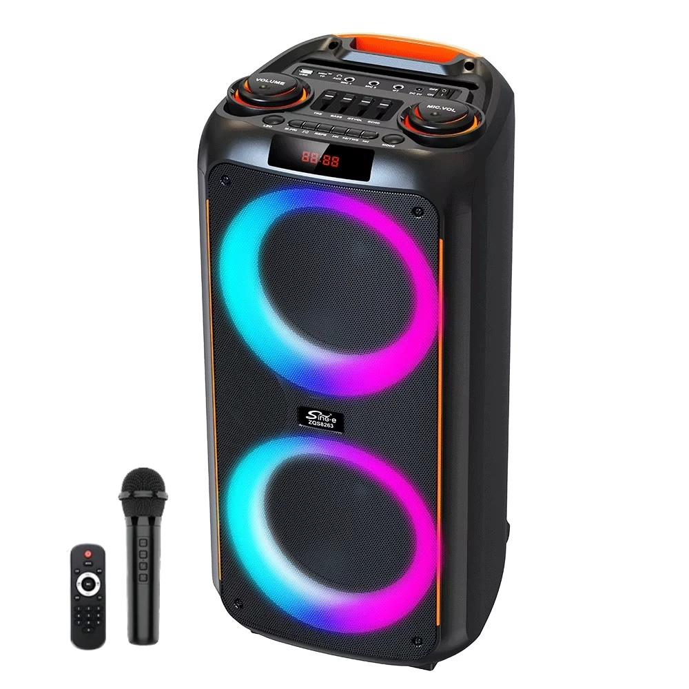 50 ワット Bluetooth パーティースピーカー雰囲気カラフルな RGB ライトホームシアターシステム屋外カラオケサウンドボックスサポート FM ラジオプレーヤー