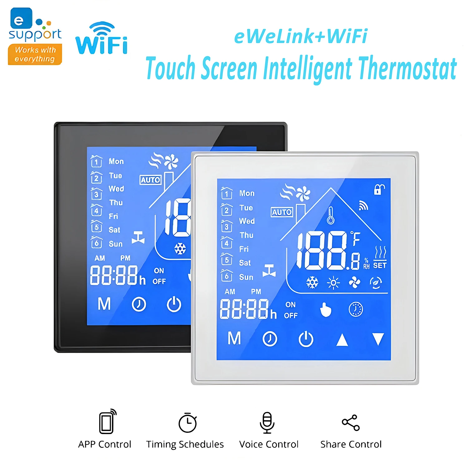 EWeLink WiFi ホームスマート温度制御サーモスタット水/電気加熱ガスボイラーサポート Alexa Google 音声制御